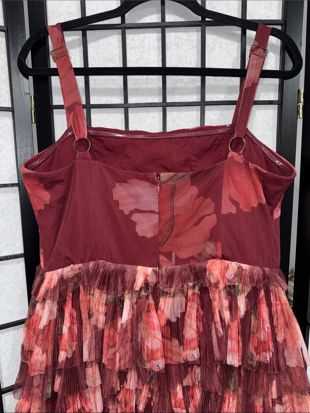 Hutch Tiered Floral Tulle Maxi Dress – Size 12 - Picture 7 of 12
